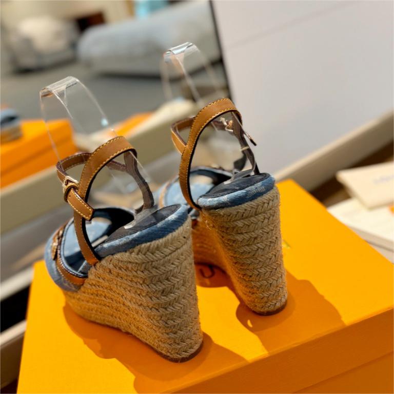 LV-2024 Latest Runway Style Thick Soled Hemp Rope Sandals