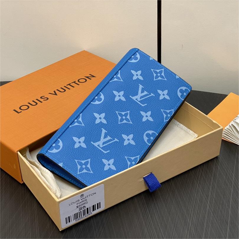 LV-Splicing Ta ï ga leather with monogram eclipse canvas wallet