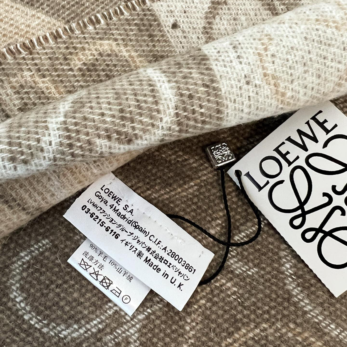 LOEWE - Checkerboard wool and cashmere scarf