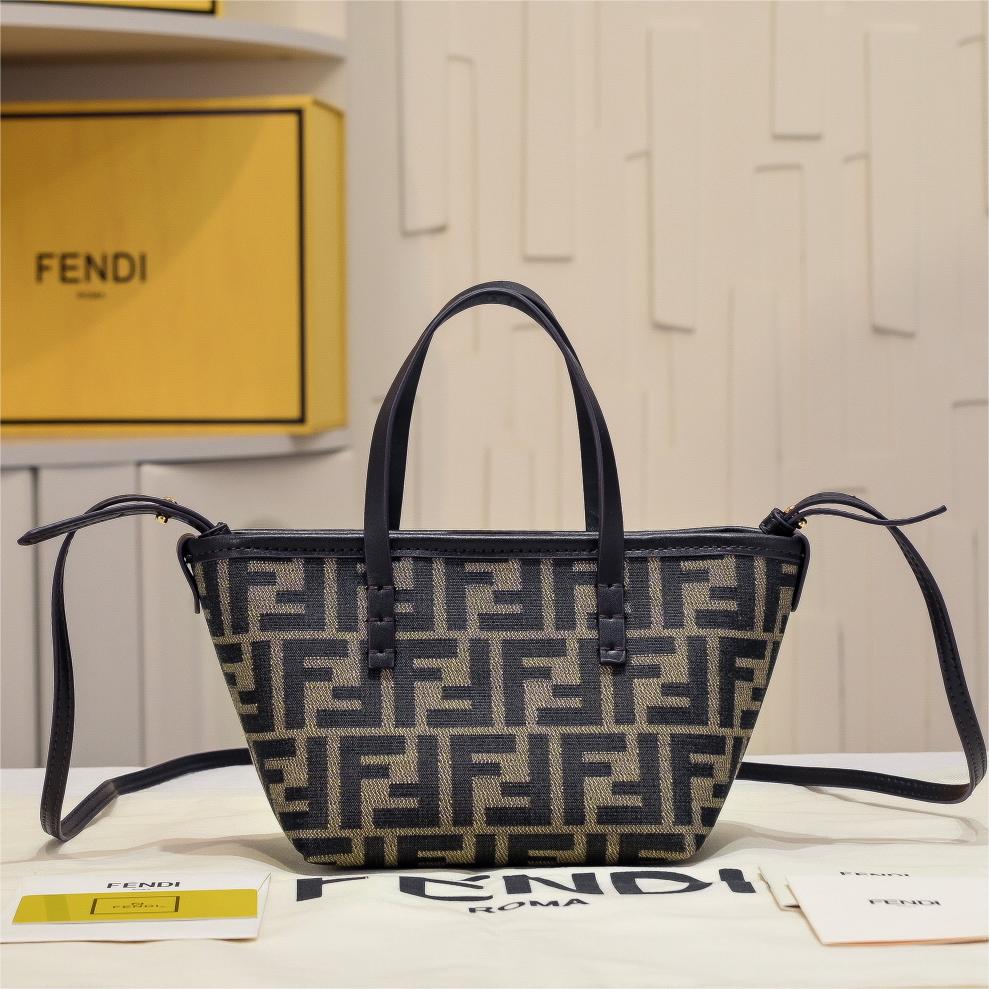 Fendi-Roll mini deep coffee color vegetable basket bag