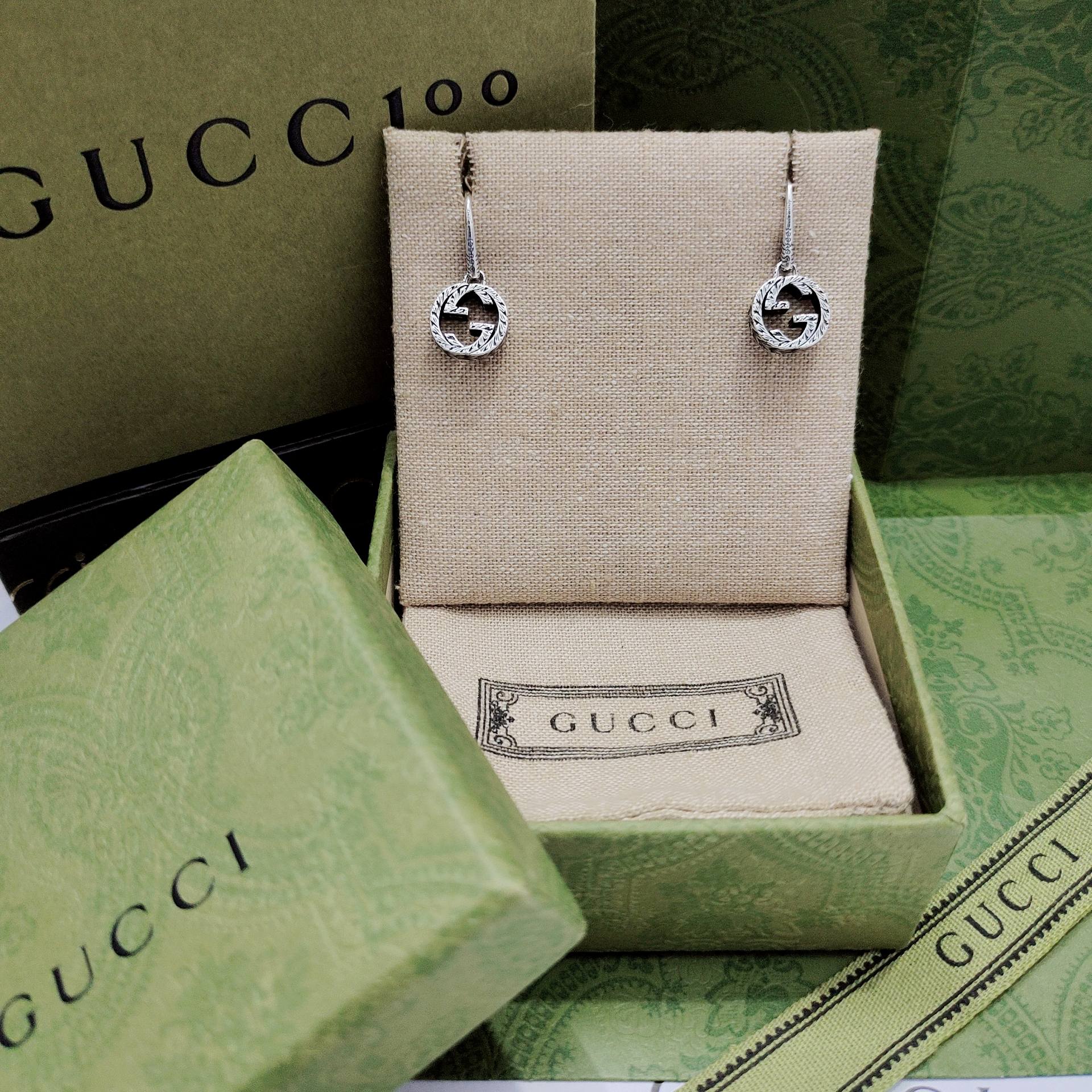 GUCCI-Interlocking retro pendant earrings