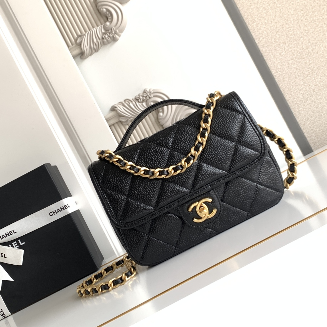 Chanel -25B Large Lychee Caviar Handbag