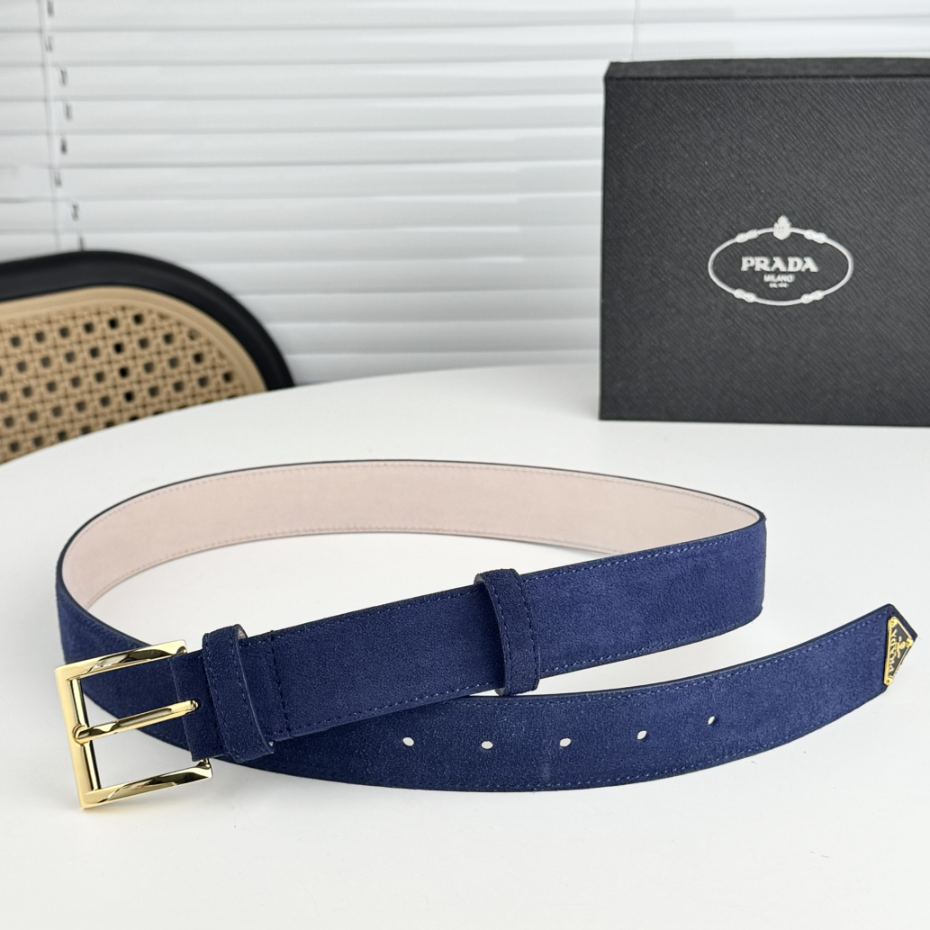 PRADA - Suede Leather Waist Belt