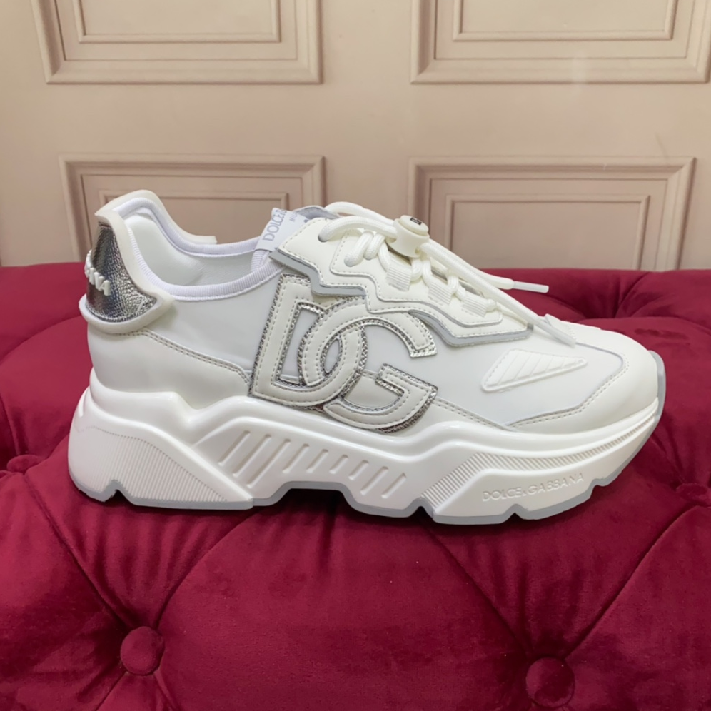 DOLCE & GABBANA - daymaster fabric Leather Sneakers