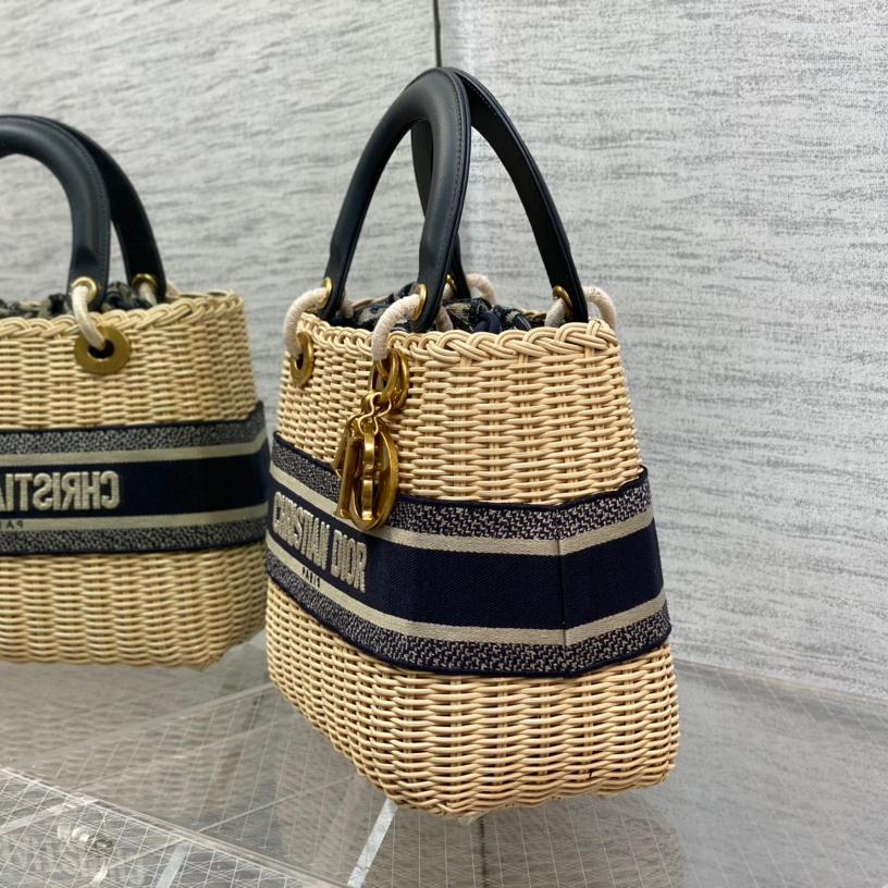 Dior-Wicker Willow bamboo woven large bag