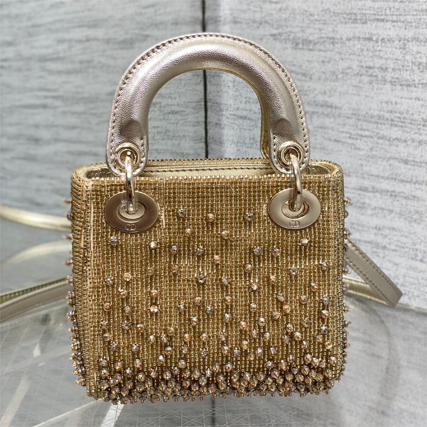 Dior-Lady limited edition handmade bead micro series bag