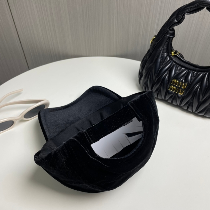 Prada-Velvet Baseball Cap