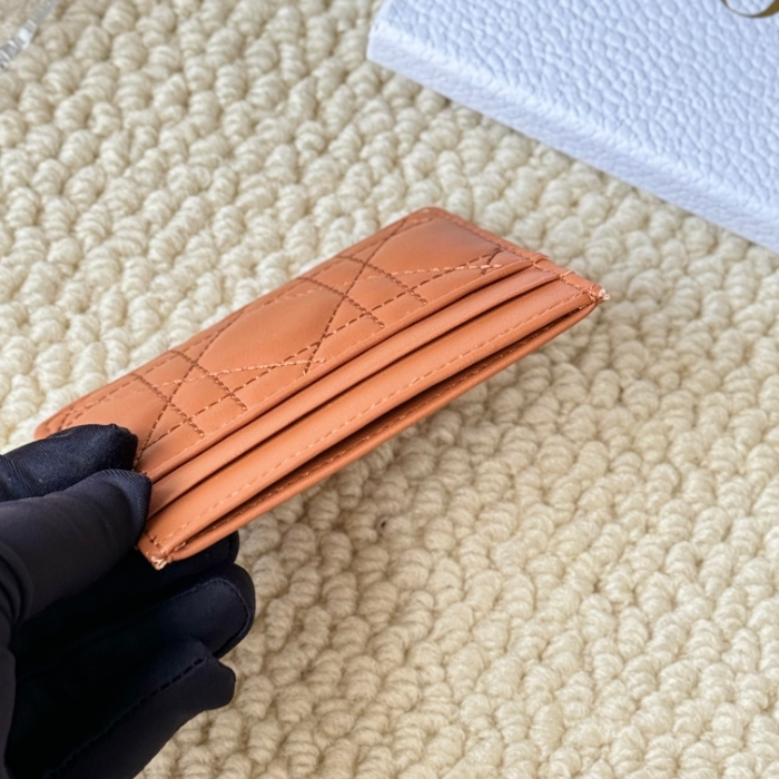 Dior-Pattern Card Clip Wallet