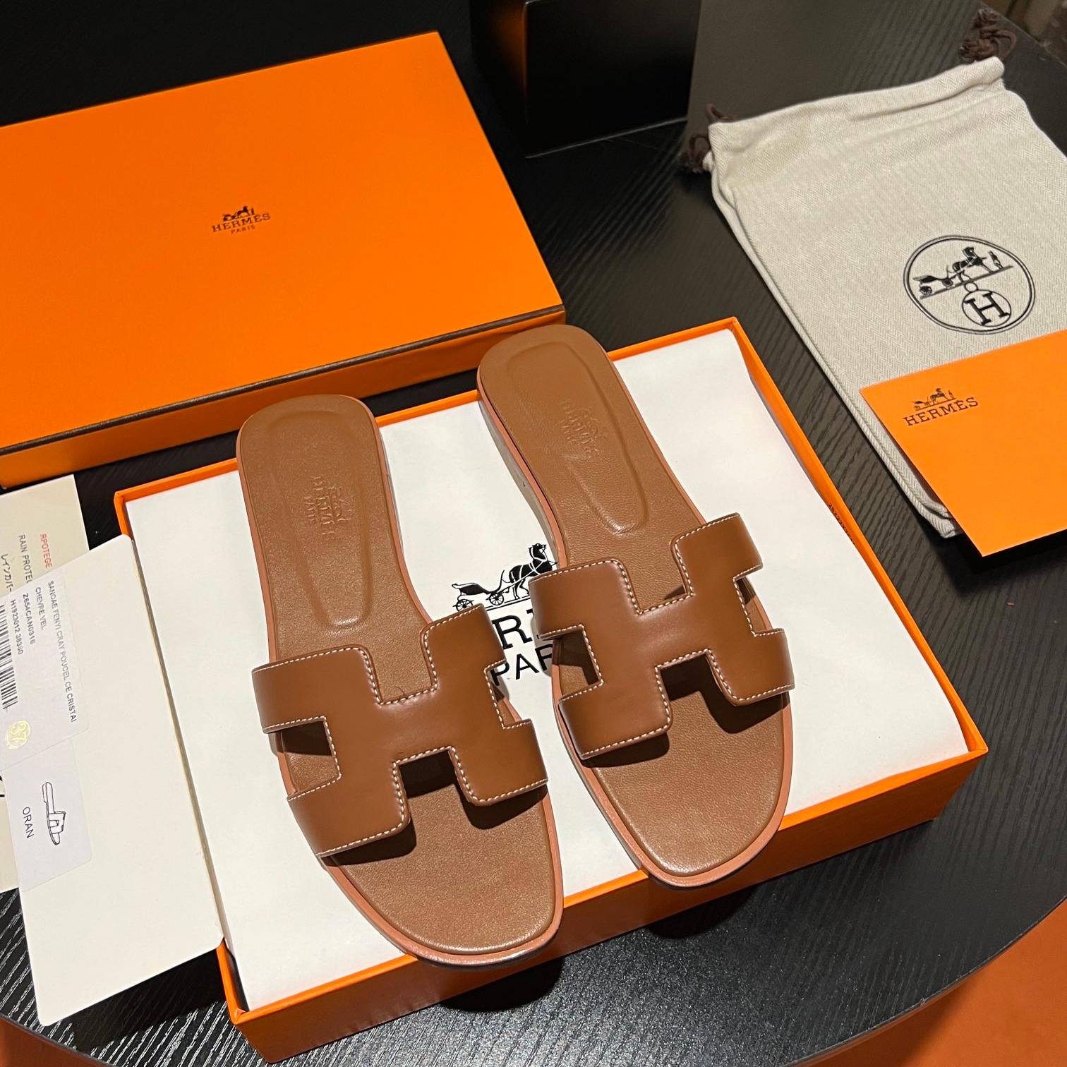Hermes-Plain series H slippers