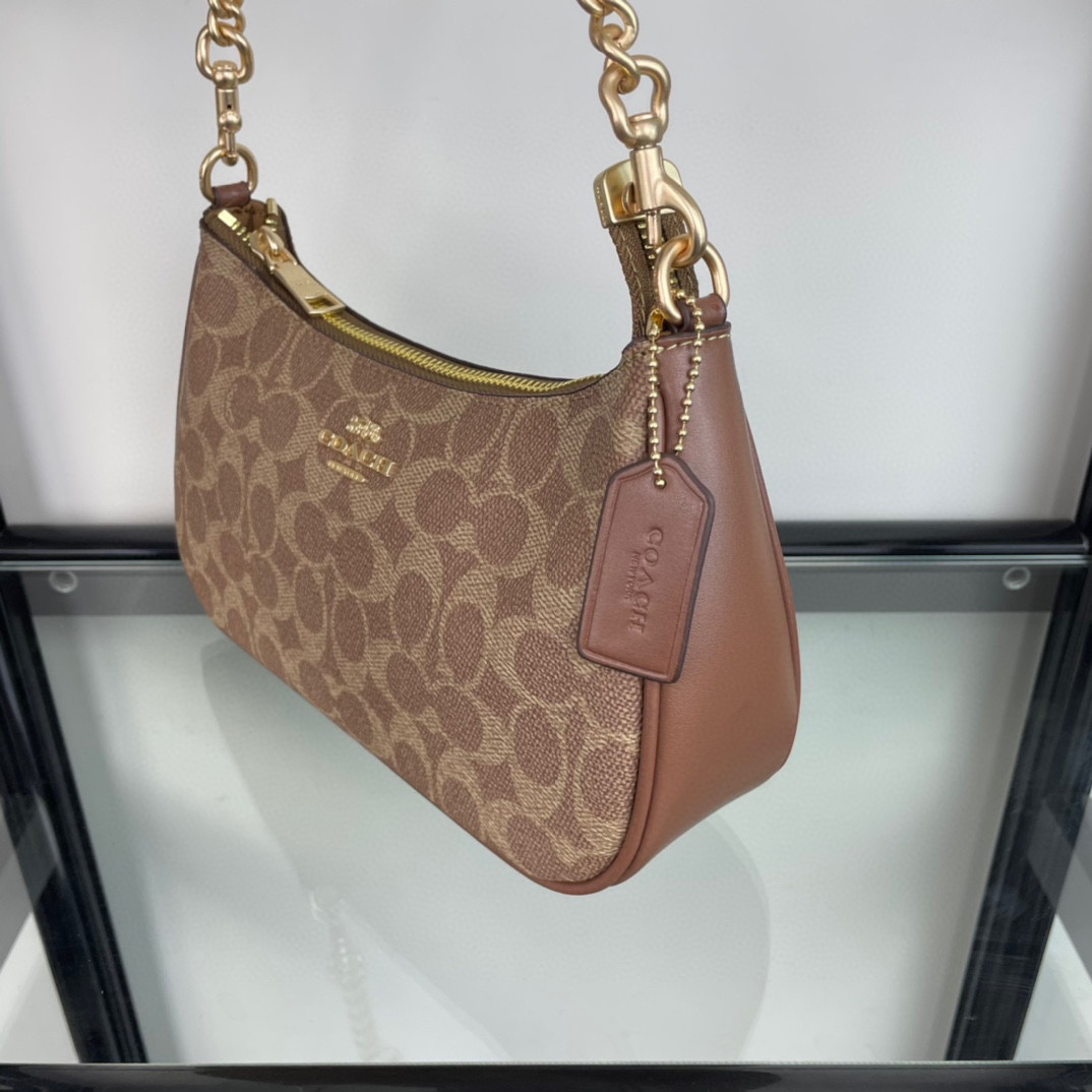 Coach-Teri Shoulder Bag Brown One Size