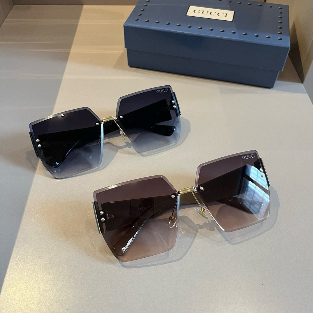 Gucci-unisex large boxy fashion sunglasses