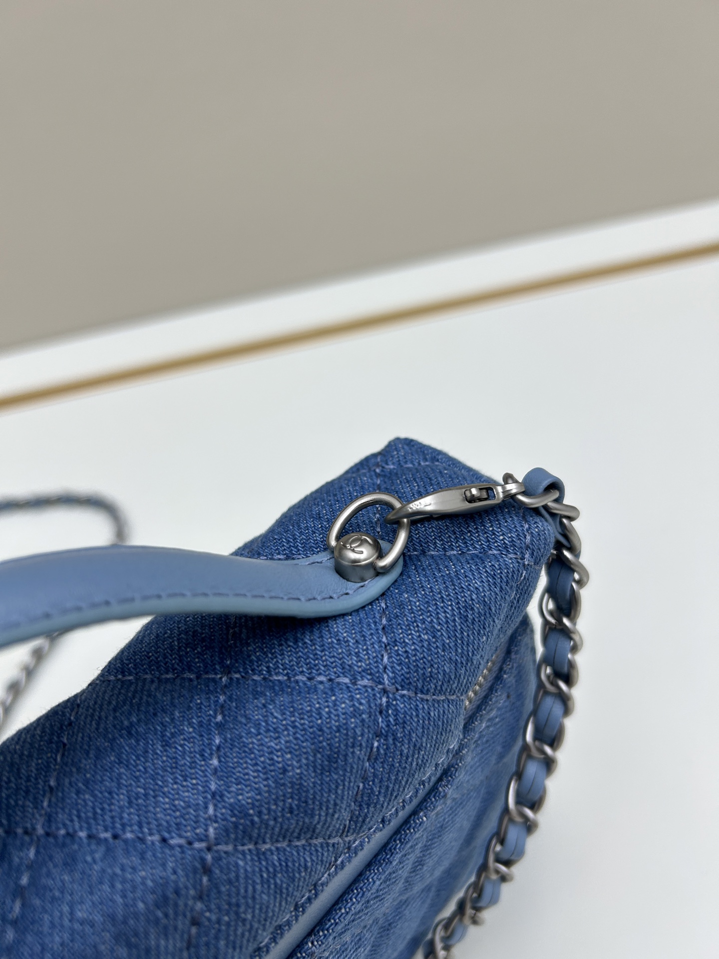 Chanel 25C LP Lunch Box Bag - Light Blue Leather