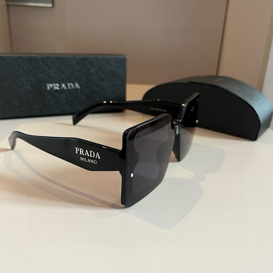 Prada-large black framed Sunglasses