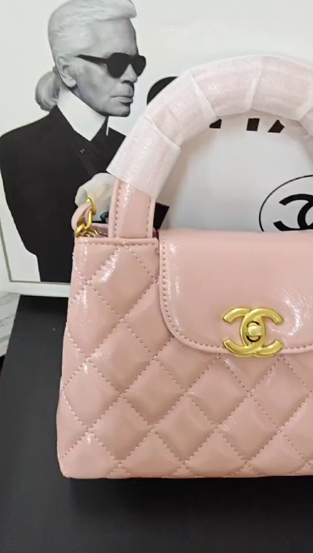 Chanel 23k Kelly shopper oil wax pink