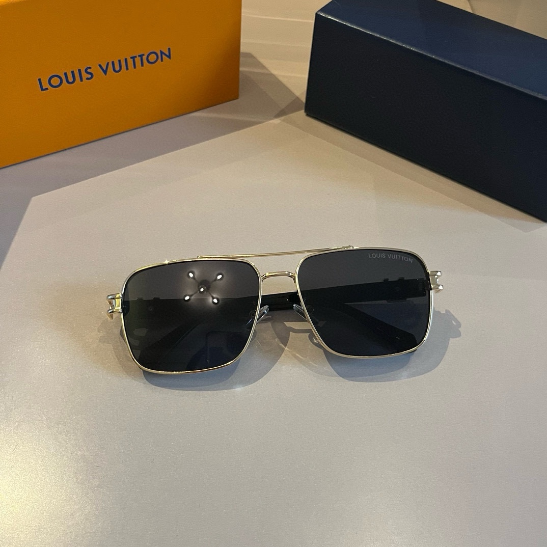 LV-Classic Metal Single Beam Pilot Fashion Sunglasses