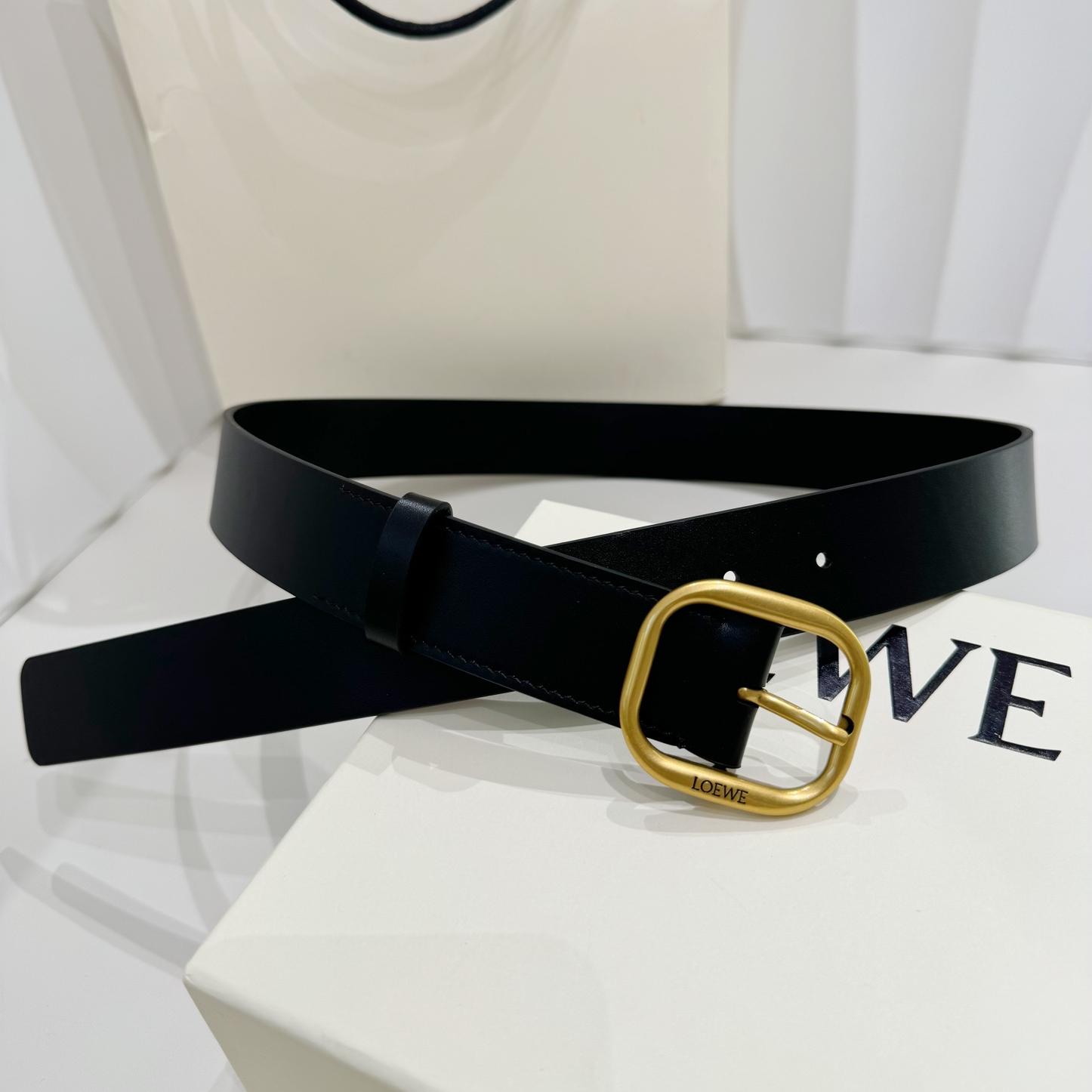 LOEWE - Women's Logo Engraved Calfskin Belt