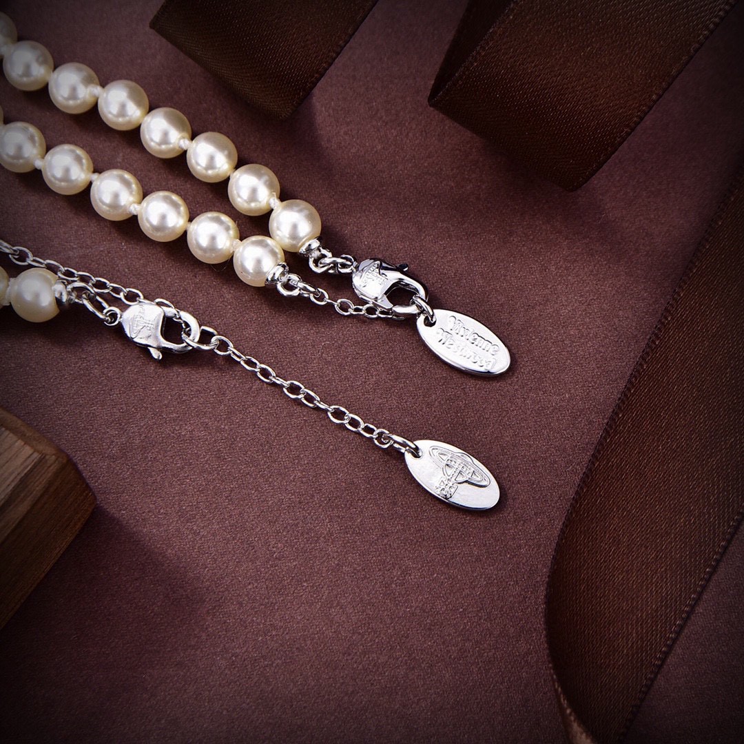 Vivienne Westwood-Popular Planet Pearl Pin Necklace