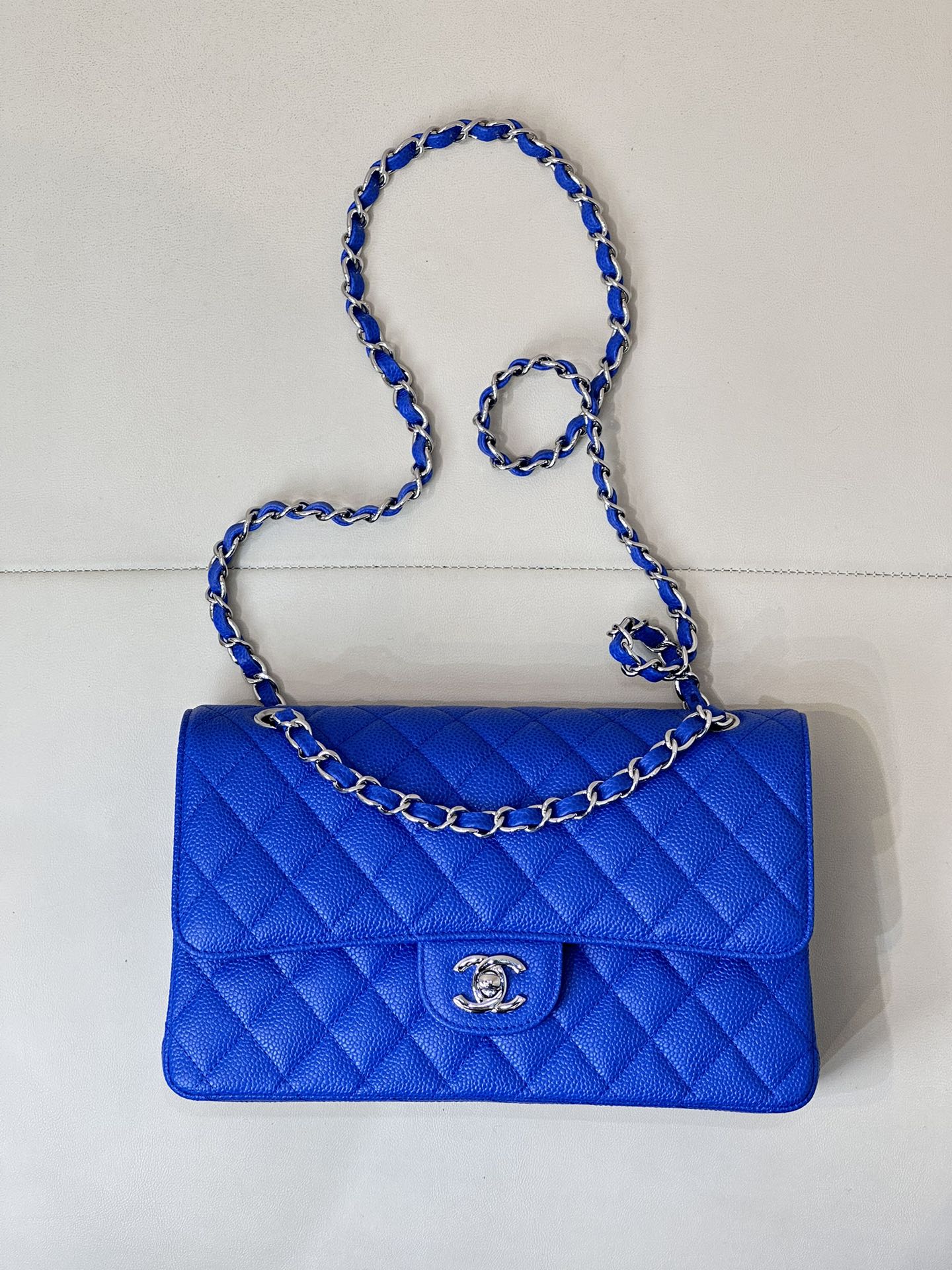 CHANEL - Classic Flap Medium Size Klein Blue Flap  Bag