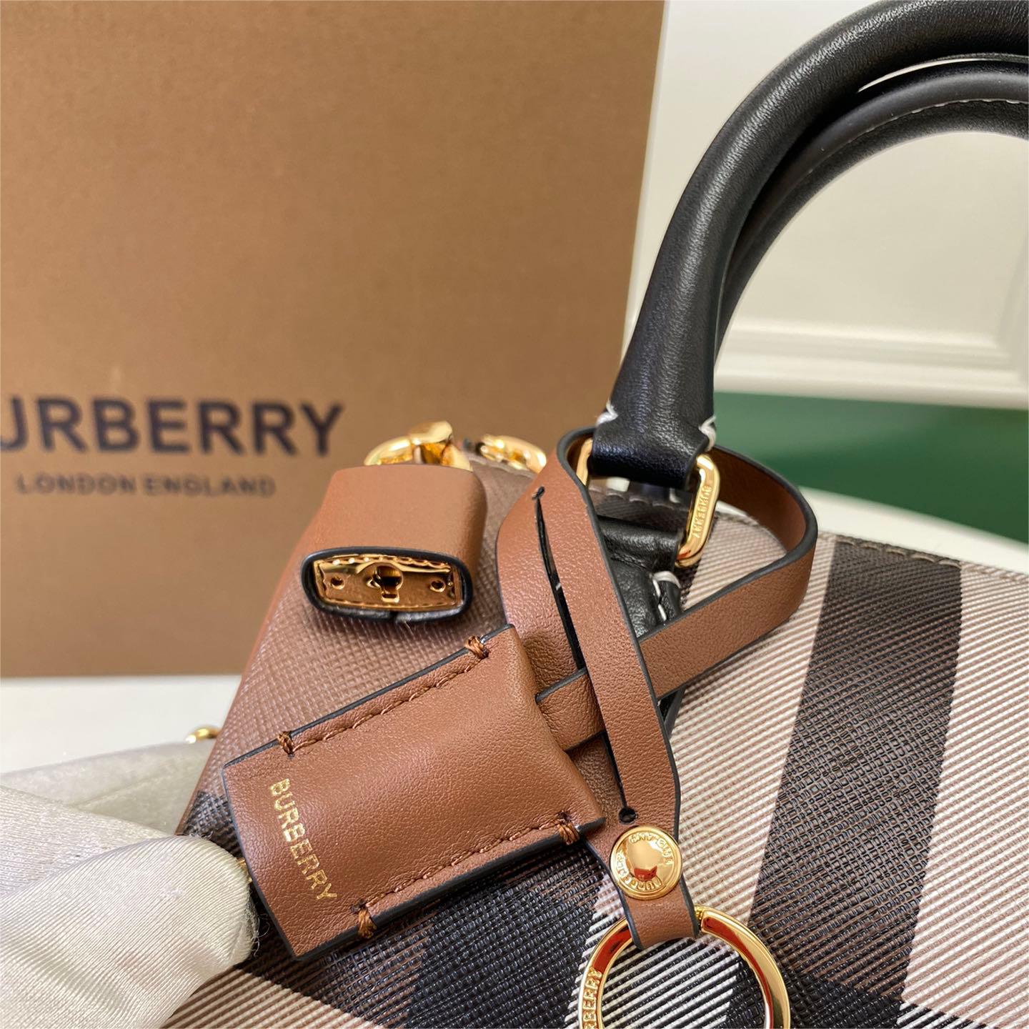 Burberry-Grid Boston Pillow Bag
