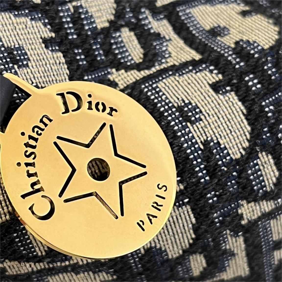 Dior-Hobo chain handbag with blue Oblique print