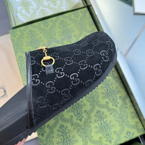 Gucci-Classic Leather Flower Flat Shoes