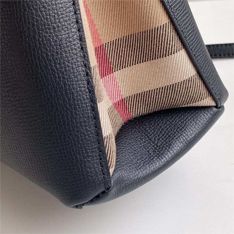 Burberry-The banner tote house plaid patchwork leather banner handbag