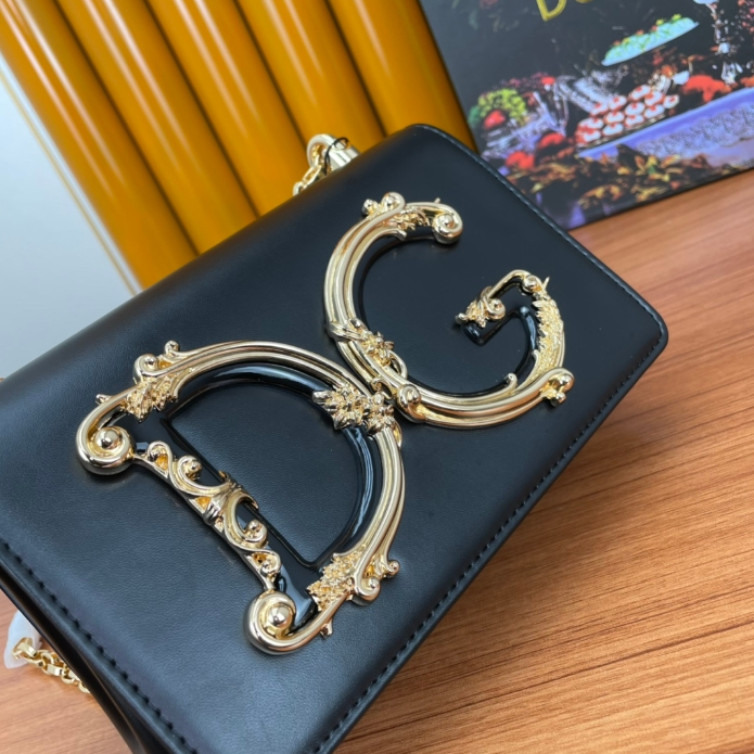 Dolce Gabbana-Real gold logo crossbody bag