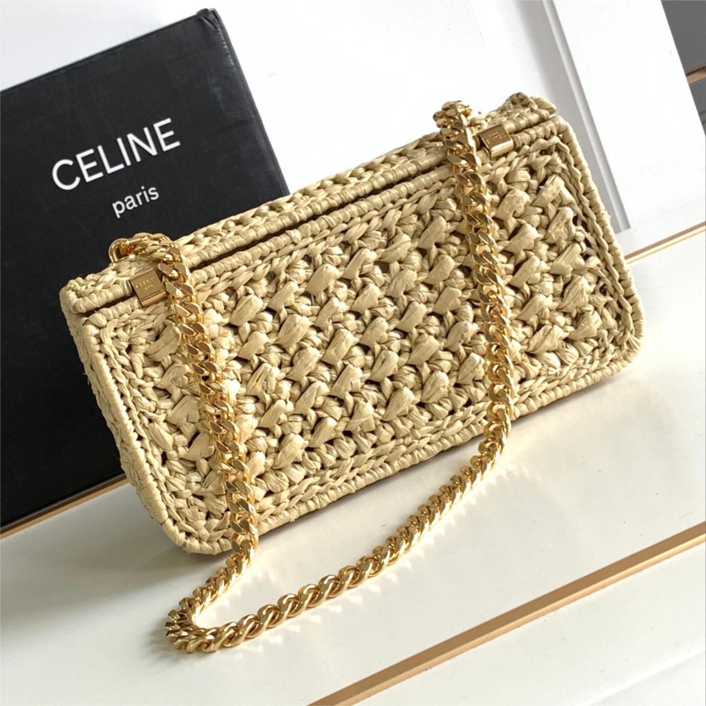 Celine-Trimhe plant woven chain handbag