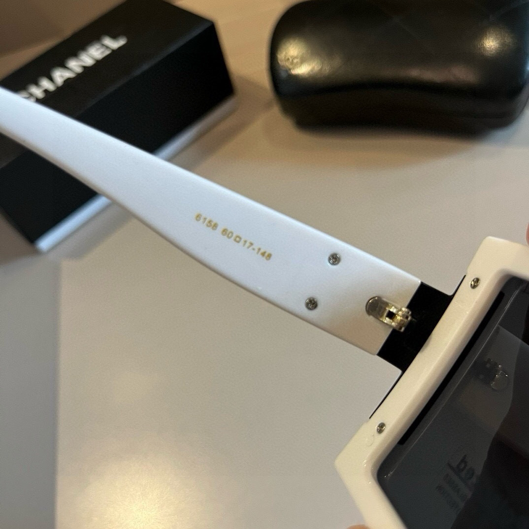 Chanel-Large Box Black and White Sunglasses