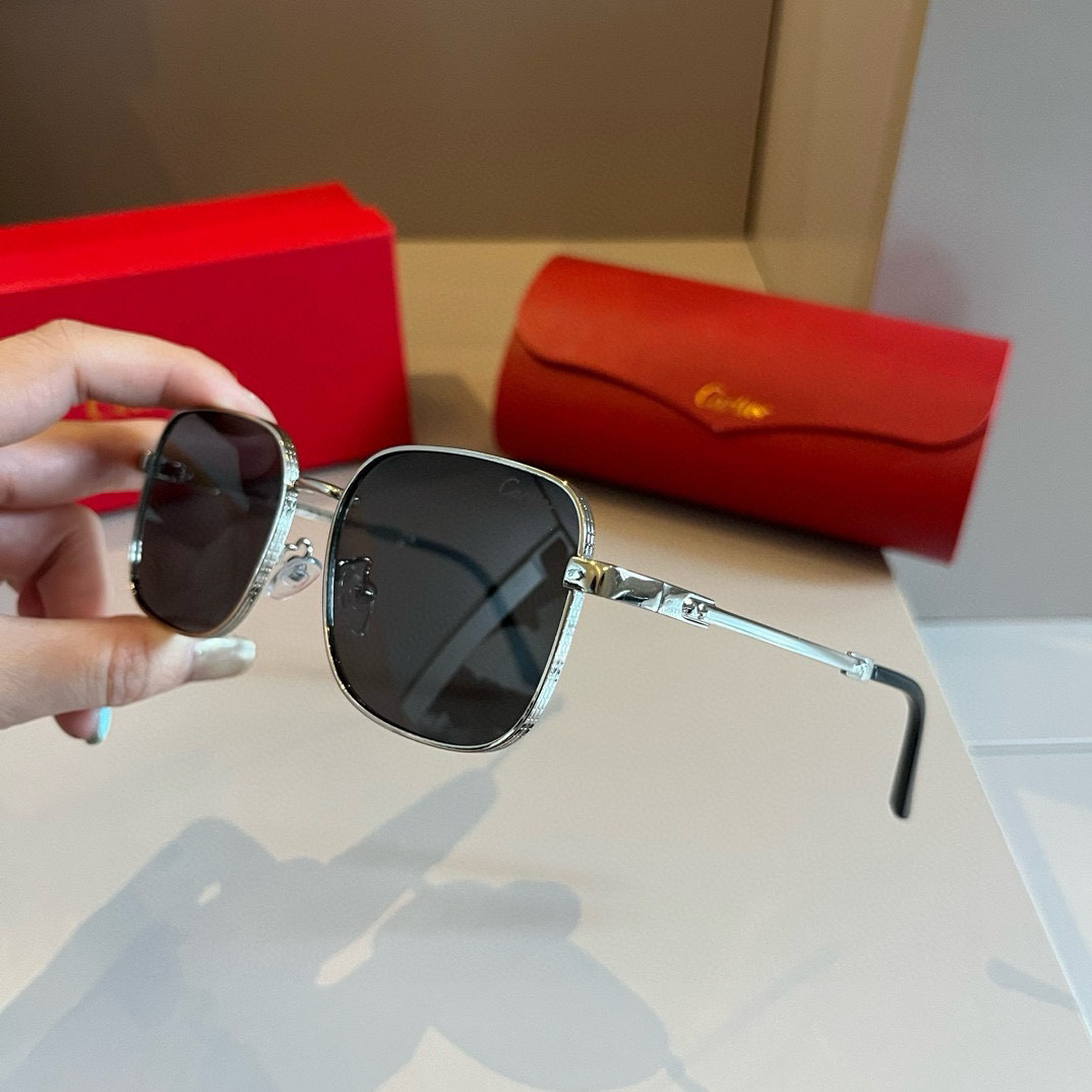 Cartier-round metal sunglasses
