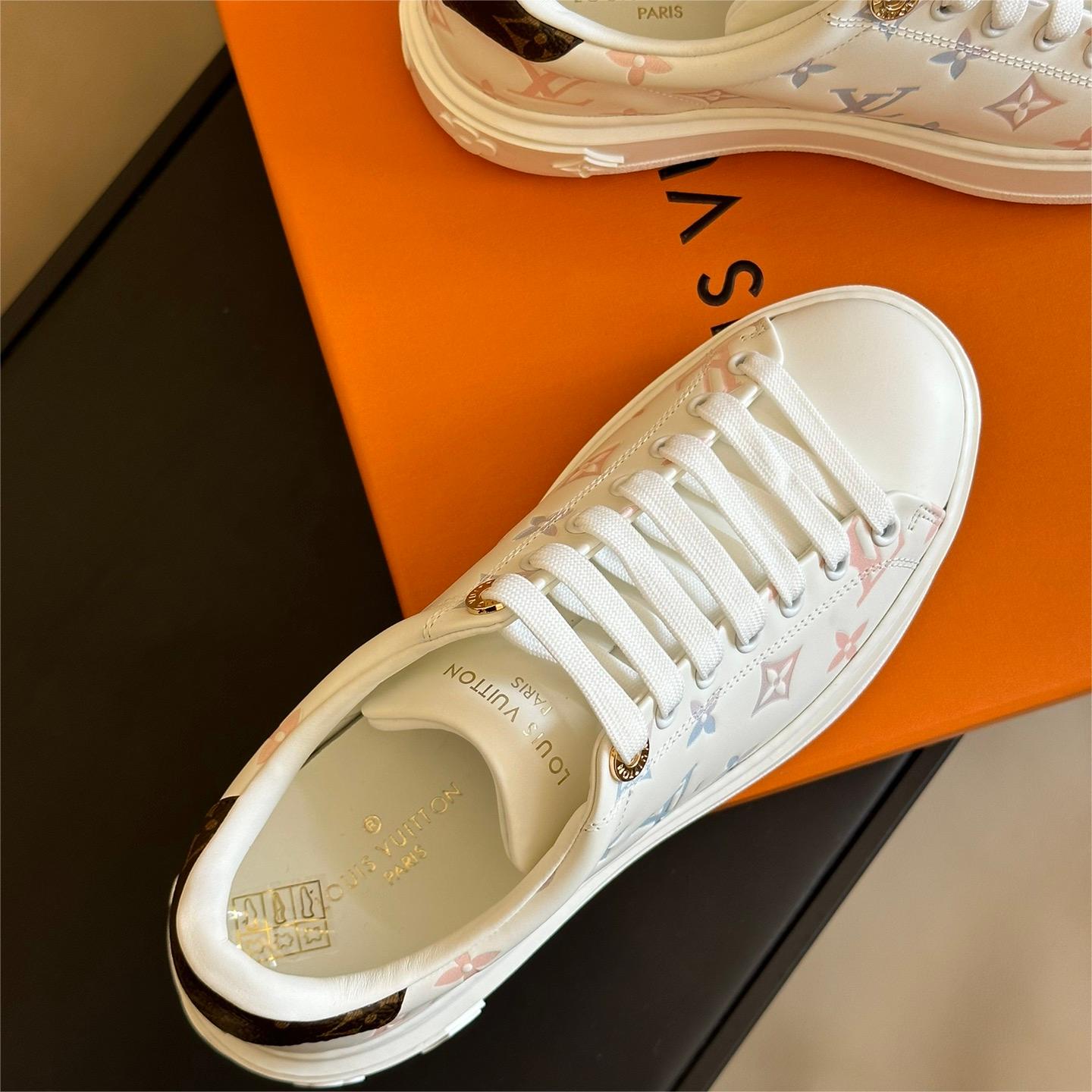 LV-3D printed cowhide classic white shoes