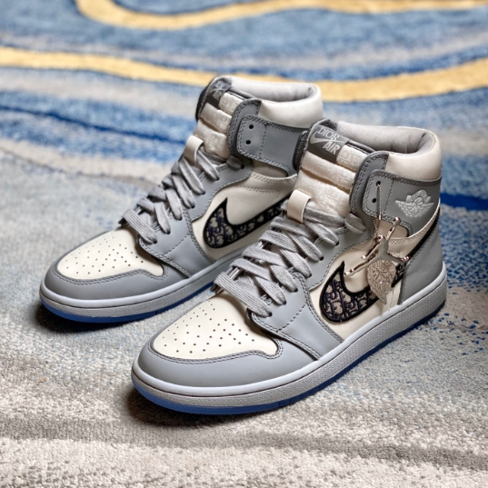 DIOR x Jordan-Calf Ceather High Top Shoes
