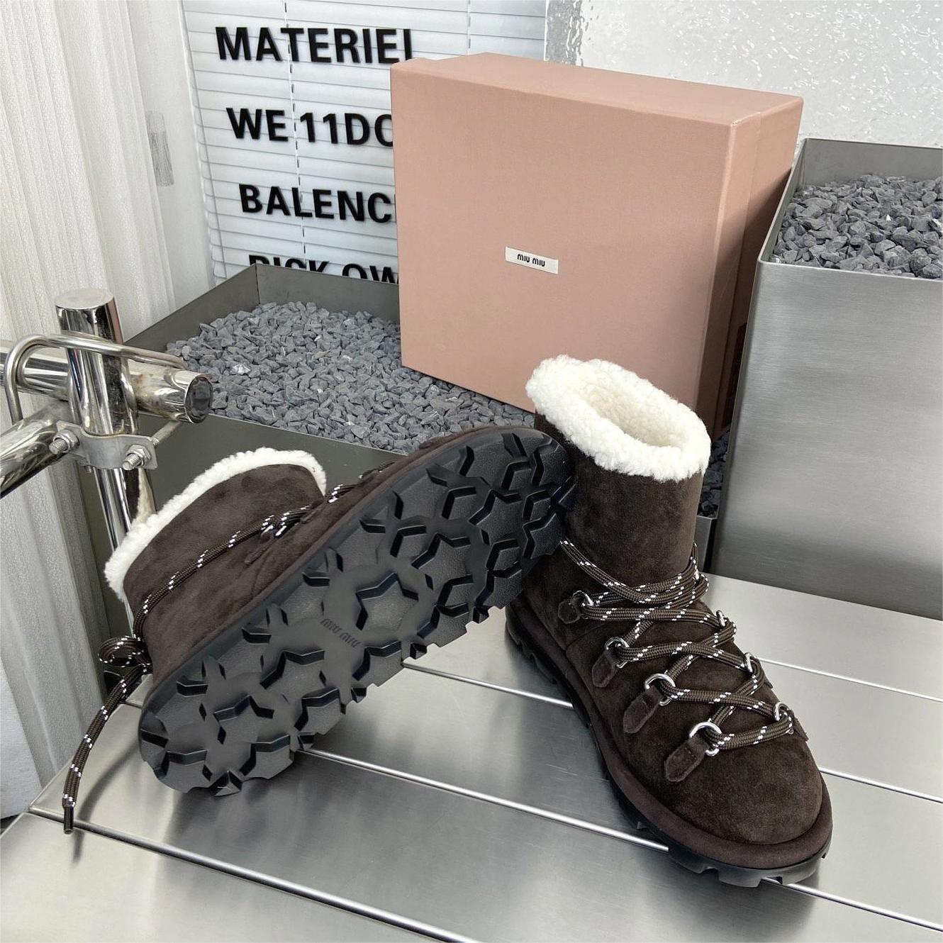 miumiu-Autumn and winter wool snow boots shoes