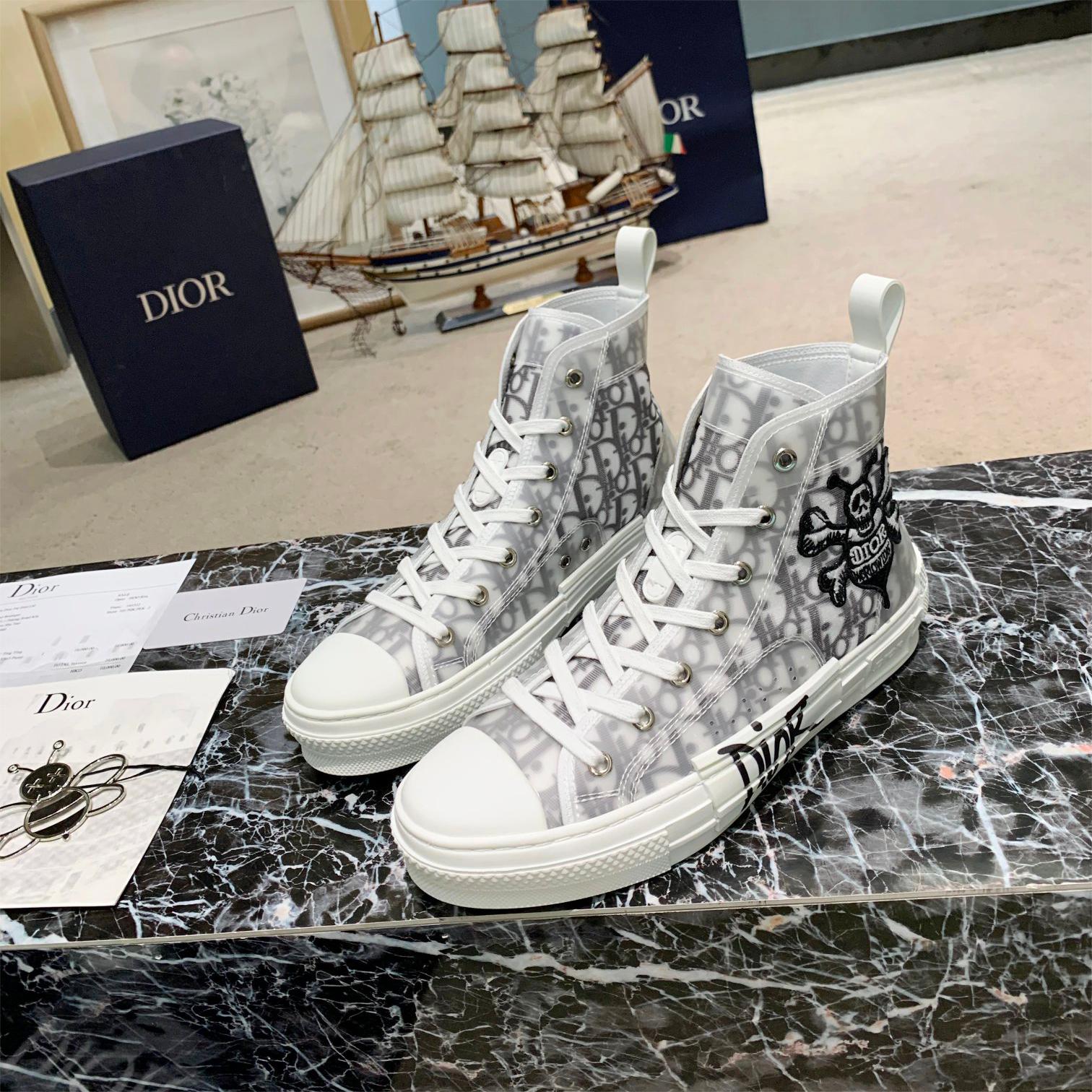 Dior-Skull high top shoes