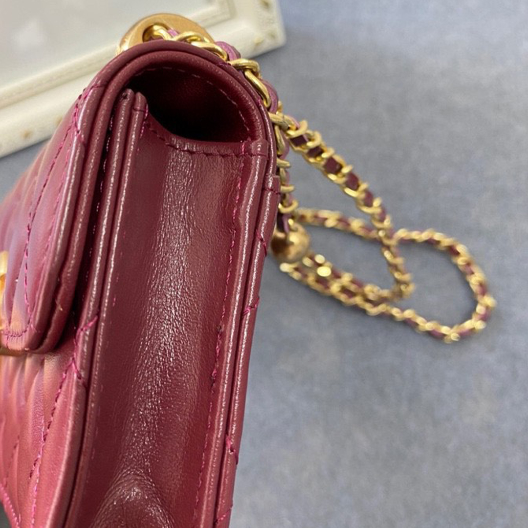 Chanel-Waxed Cowhide Bimetal Ball Mini Bag