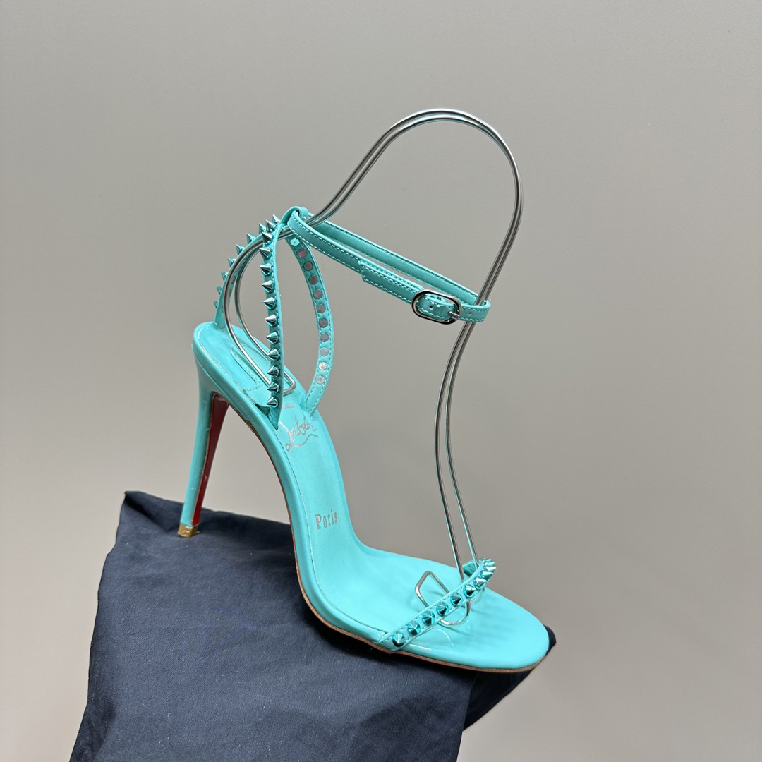 Christian Louboutin-Classic Willow Nail Green Peugeot High Heels