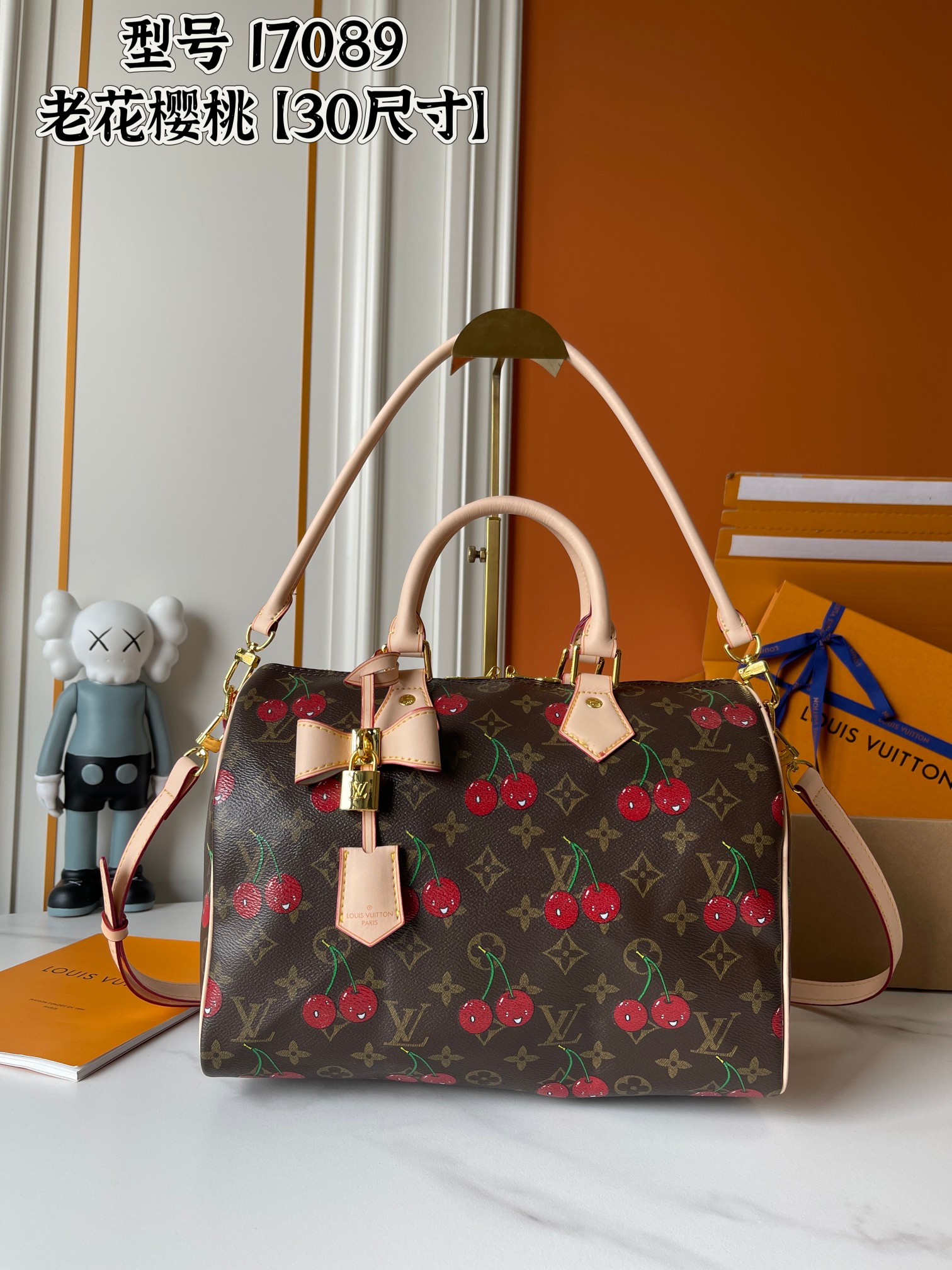 Louis Vuitton X Takashi Murakami Speedy Bag Cherry Brown Monogram Gold Hardware