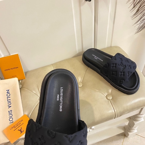 LV-Nylon Silk Embossed Slippers