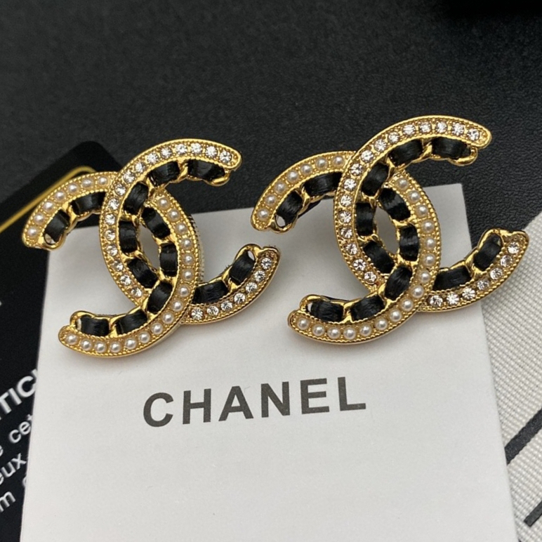 Chanel logo earrings