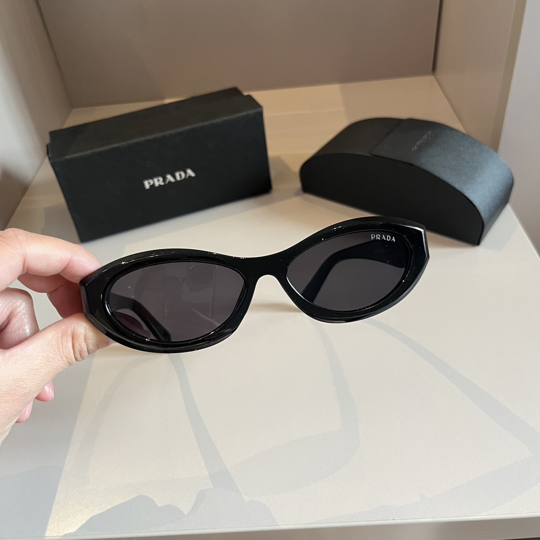 Prada-Symbol Series Narrow Frame Cat Eye Sunglasses