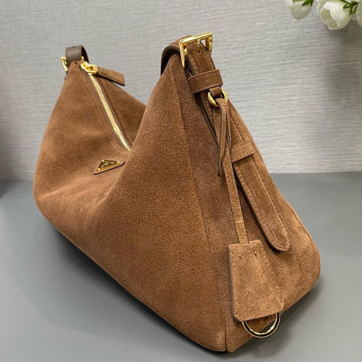 Prada-New suede handbag Aimee Hobo bag