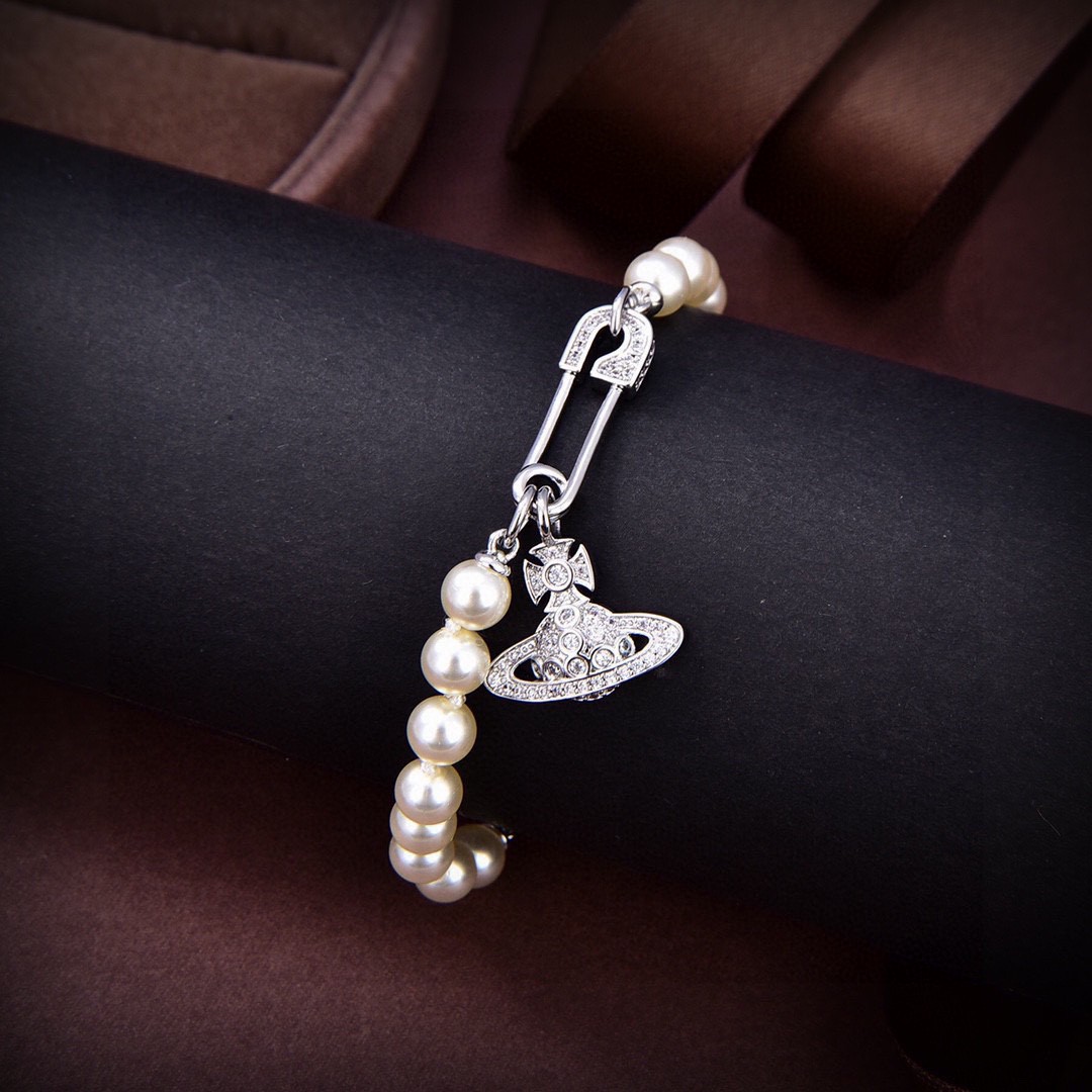 Vivienne Westwood-Popular Planet Pearl Pin Necklace