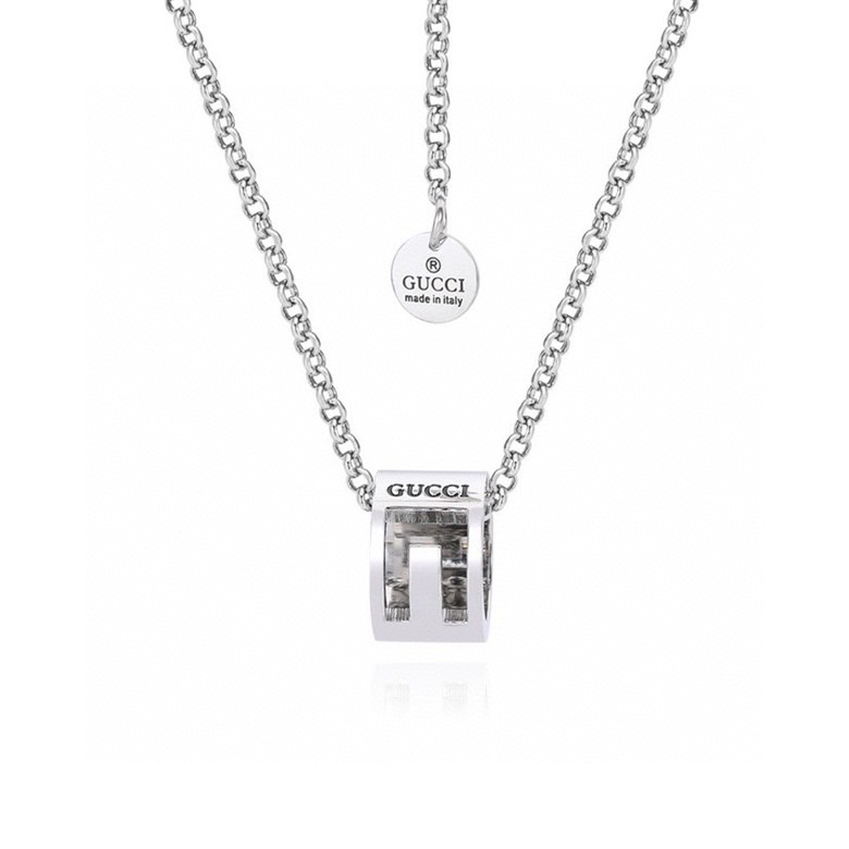 GUCCI-Double Ring Time Comes to Run Couple Necklace