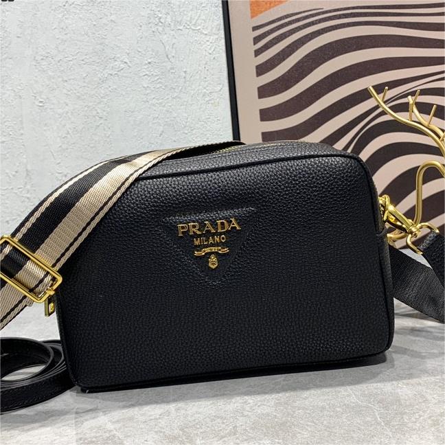 Prada-Imported first layer coarse lychee grain cowhide