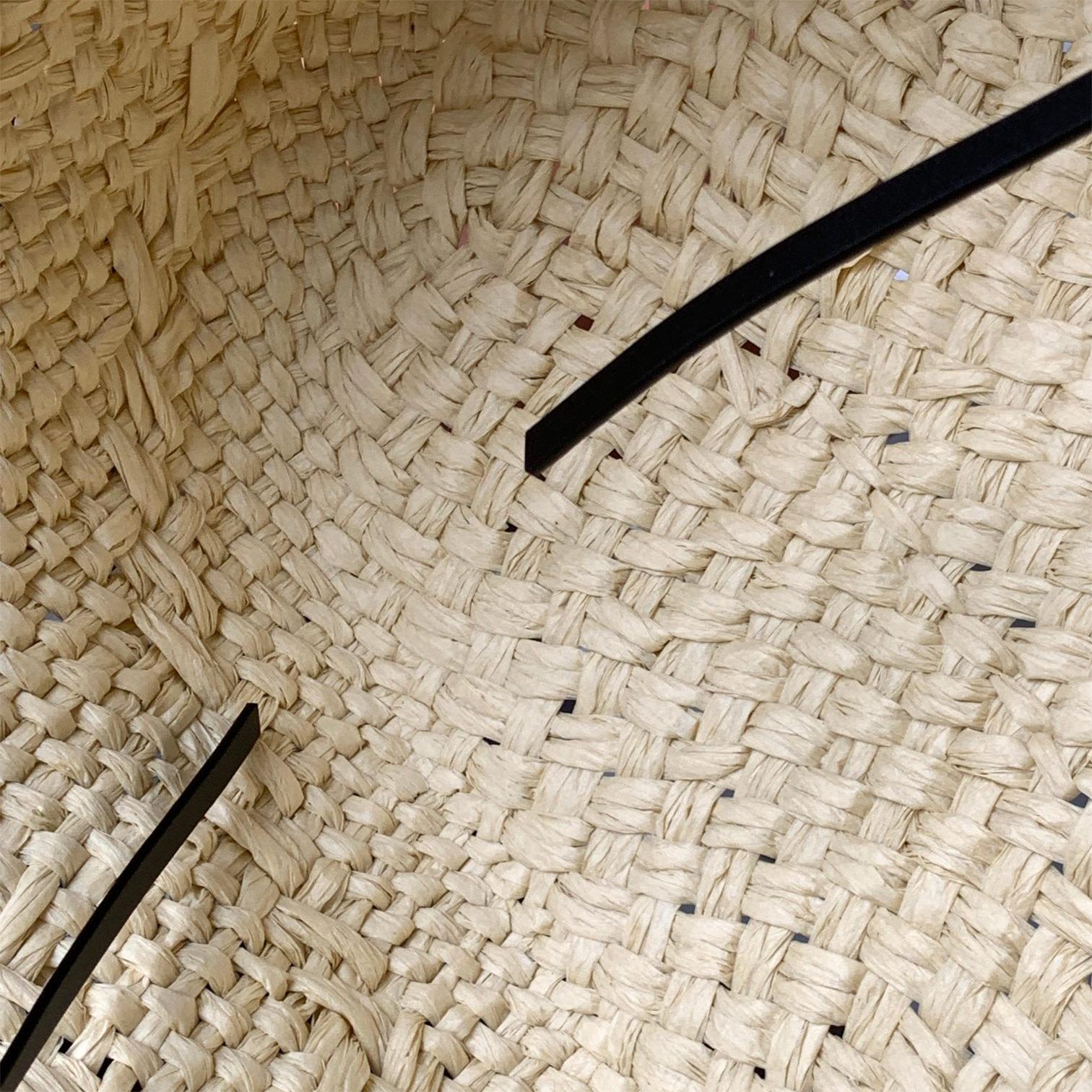 LOEWE-Large size Iraka palm fiber and cowhide Anagram Basket handbag