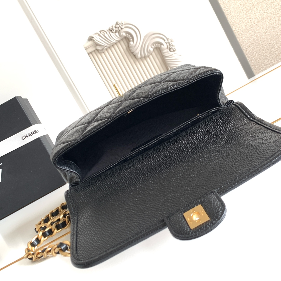 Chanel -25B Large Lychee Caviar Handbag