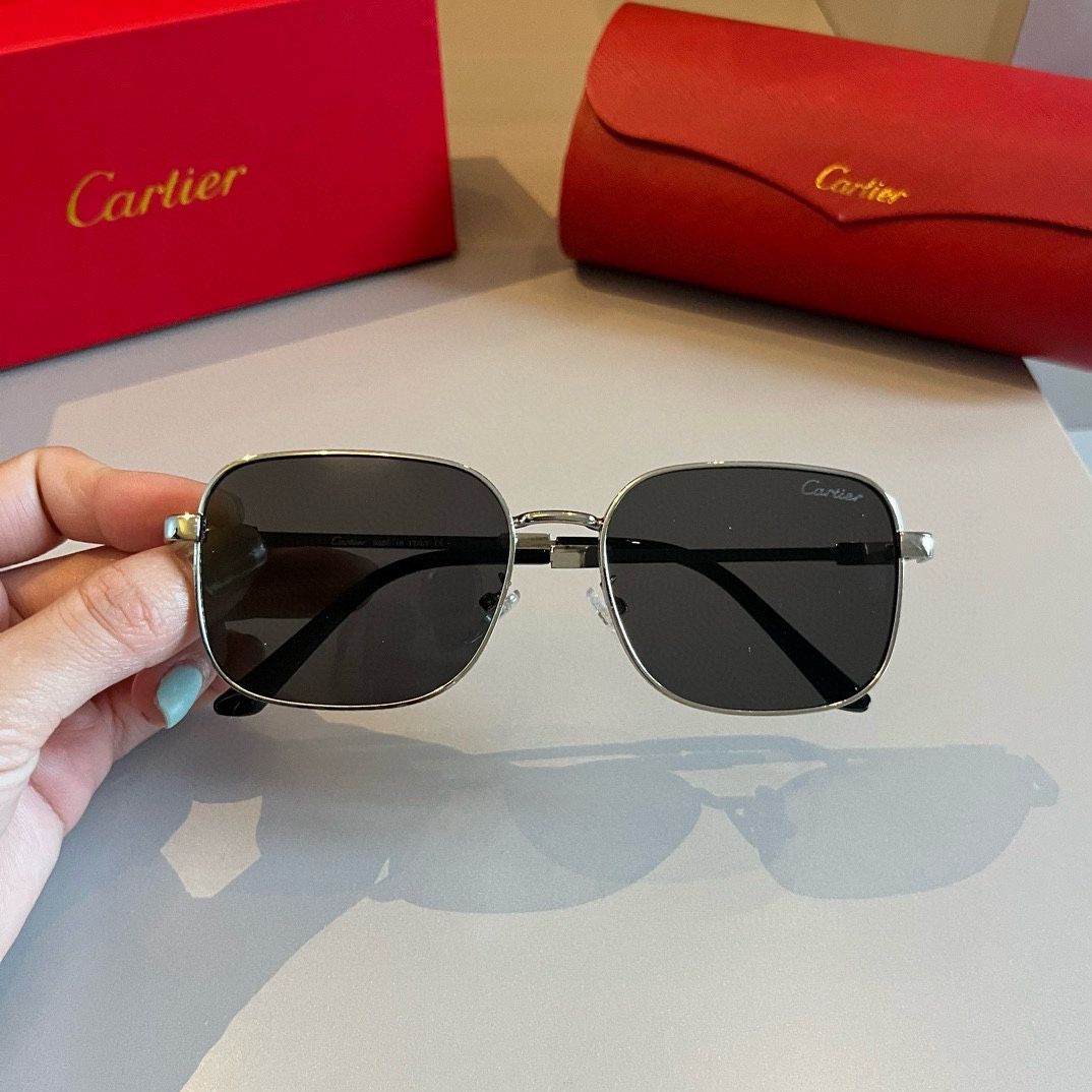 Cartier-round metal sunglasses