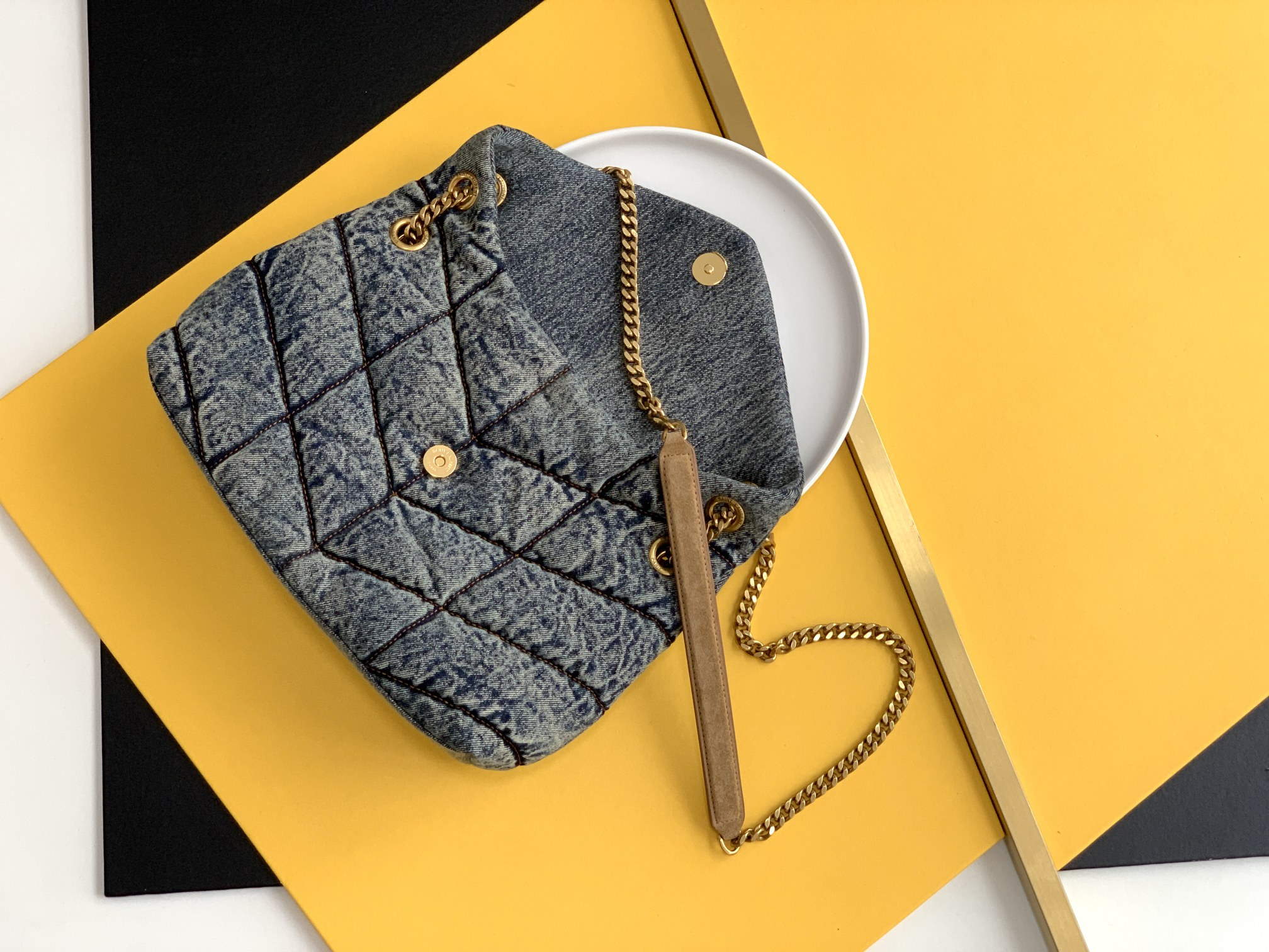 YSL - Puffer - Blue Gray Cloud Bag Pillow Bag Crossbody Shoulder Bag