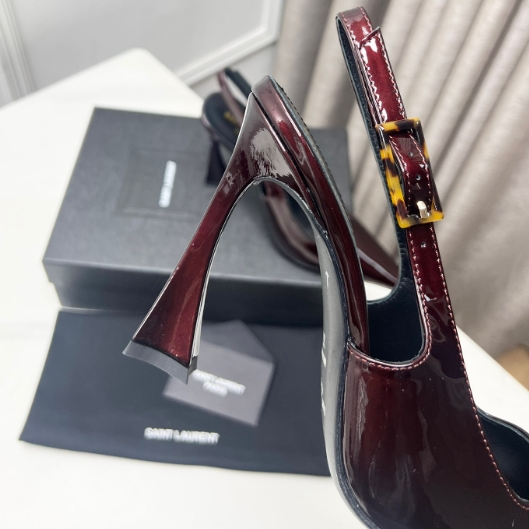 YSL-Mirad Open Bead Back Empty Hardware Buckle High Heels