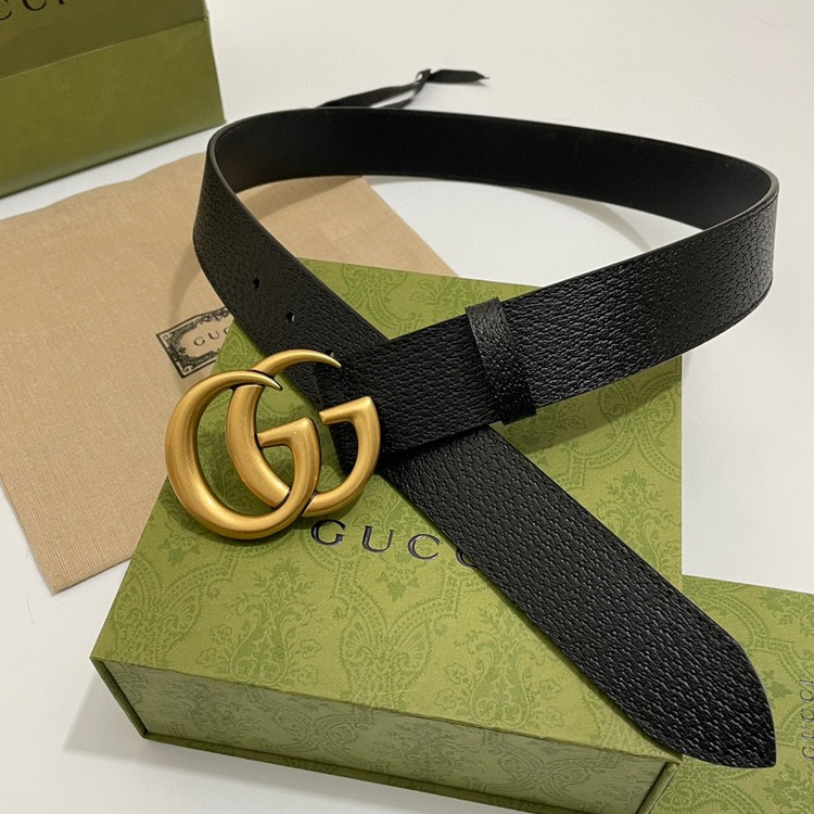 Gucci- Brass Double G Buckle Belt